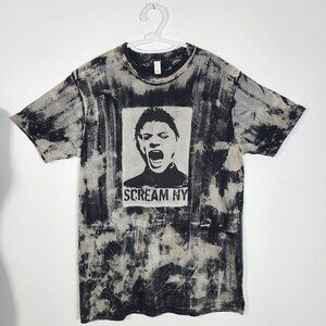 Black t-shirt, unisex, Tye dye bleach,one of kind, exclusive